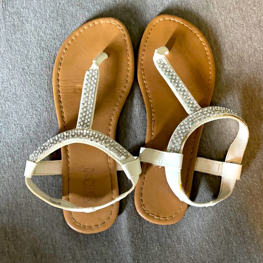 White sparkle sandals